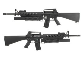 Airsoft puska M16 A3 M203 gránátvetővel - fekete (EC-702) [E&C]
