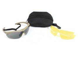 Ochranné okuliare Crosshair 3LS TAN s balistickou odolnosťou - číre, tmavé, žlté [ESS]