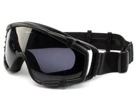 Taktikai SI szemüveg ventilátoros verzió Fekete - átlátszó, füstszürke [FMA]