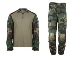 Harci BDU egyenruha térd- és könyökvédőkkel - Woodland, XL-es méret [Imperator Tactical]