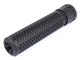 QDC KAC stílusú álhangtompító + lángcsillapító – hosszú, 14 mm-es balmenetes – fekete [JJ Airsoft]