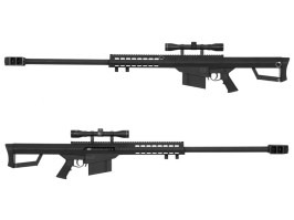 M82 (LT-20) rugós airsoft mesterlövész puska céltávcső 3-9x40, fekete [Lancer Tactical]