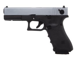 Airsoft pisztoly EU8, robbanás, fém tolózár, gáz visszahúzás - Ezüst/fekete [Raven]