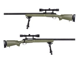 M24 Military torkolati fékkel + távcső + bipod - OD + INGYENES 500 FPS UPGRADE [Snow Wolf]