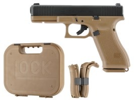 Airsoft pisztoly Glock 17 Gen.5 French Edition, fém tolózár, gáz visszahúzós - Coyote [UMAREX]