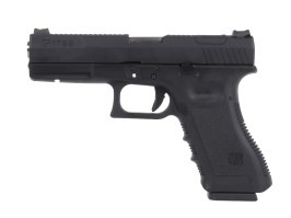 Airsoft pisztoly GP1799A - GBB, ezüst fém csúszka, fekete keret [WE]