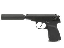 Airsoft pisztoly MA 654K, - hangtompítóval, meghosszabbított csővel - teljes fém, visszacsapó pisztoly [WE]
