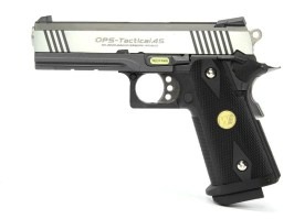 Airsoft pisztoly Hi Capa 4.3 OPS Special Edition - GBB, teljes fém, ezüst [WE]