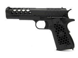 Airsoft pisztoly M1911 Hex Cut - GBB, teljes fém, Gen.2 - fekete [WE]