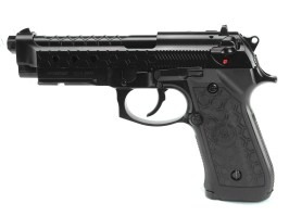 Airsoft pisztoly M92 Hex Cut - GBB, teljes fém, Gen.2 - fekete [WE]