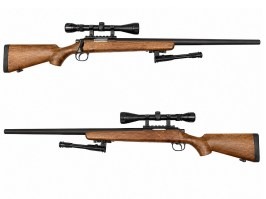 Airsoft mesterlövész MB03D fa + távcső + bipod [Well]