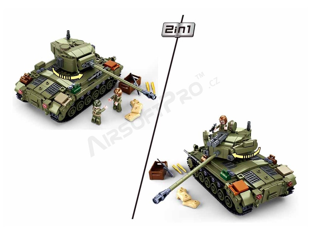 Stavebnica ARMY WW2 M38-B0860 Stredný tank 2v1 a delo [Sluban]