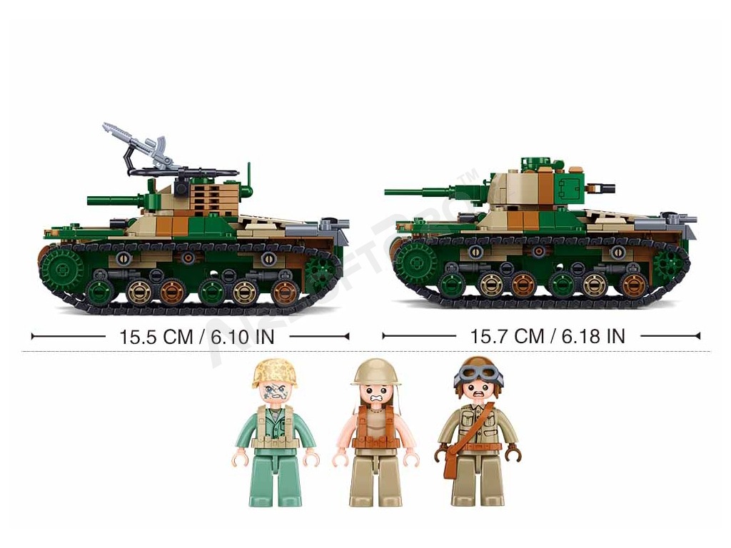 Stavebnica ARMY WW2 M38-B1107 Stredný japonský tank Typ 97 2v1 [Sluban]
