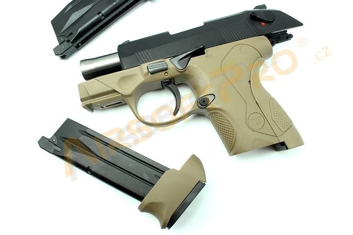 Airsoftová pištoľ Compact Bulldog - 2x zásobník, TAN, BlowBack [WE]