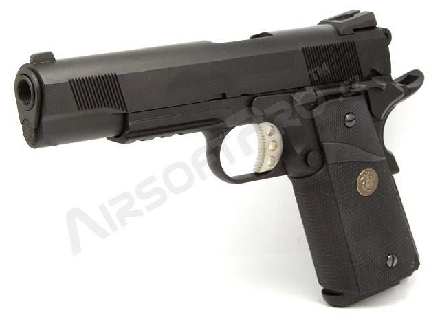Airsoftová pištoľ M.E.U. SOC RAIL - čierna, celokov, BlowBack [WE]