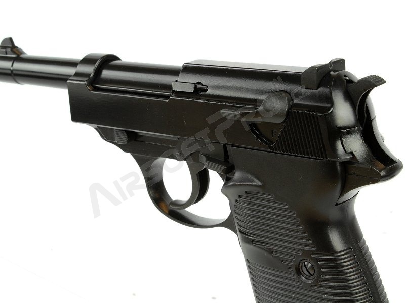 Airsoftová pištoľ P38 - plyn, celokov, BlowBack - čierna [WE]