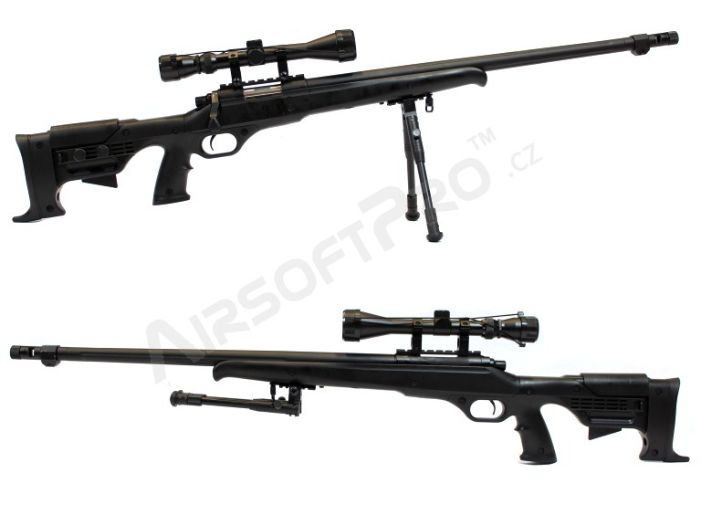 Airsoft sniper MB11D black + scope + bipod [Well]