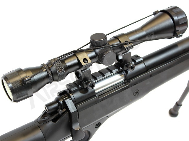 Airsoft sniper MB11D black + scope + bipod [Well]