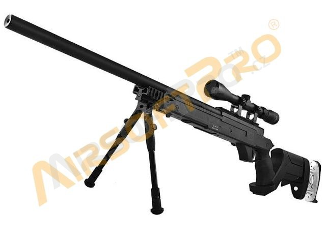 Airsoft sniper MB05D (UPGRADE verzia) + puškohľad + dvojnožka [Well]
